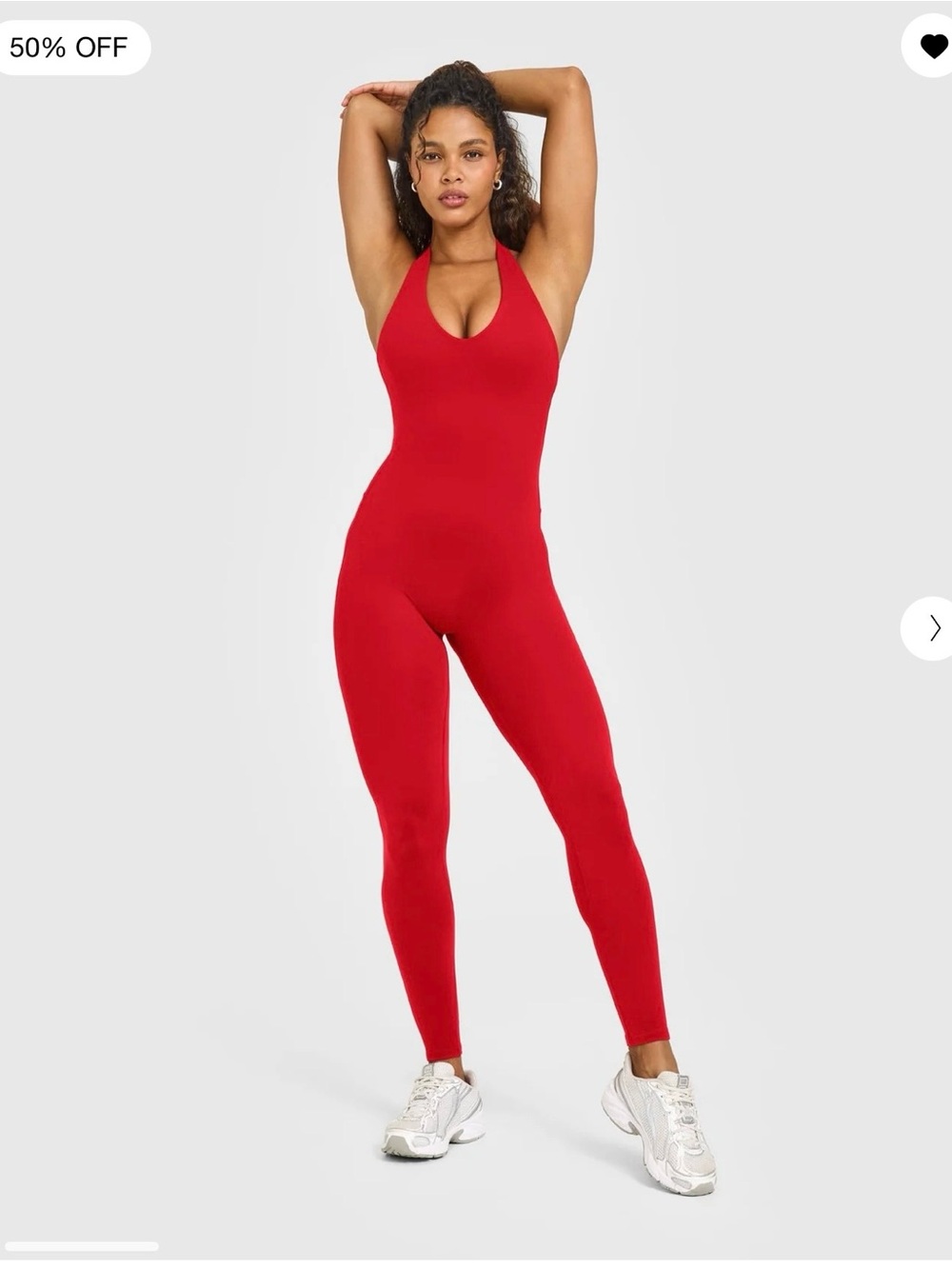 SOFTMOTION™ HALTER NECK ALL IN ONE LONG JUMPSUIT - Light Toasted Red